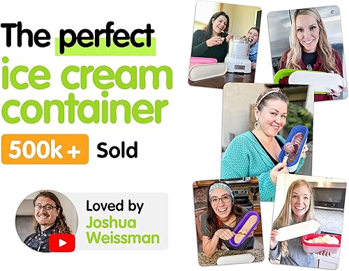 Miniatura 6 de SUMO Juego de 2 recipientes de helado para helados caseros, 1.5 cuartos de galón cada uno, contenedores reutilizables para congelador, color verde