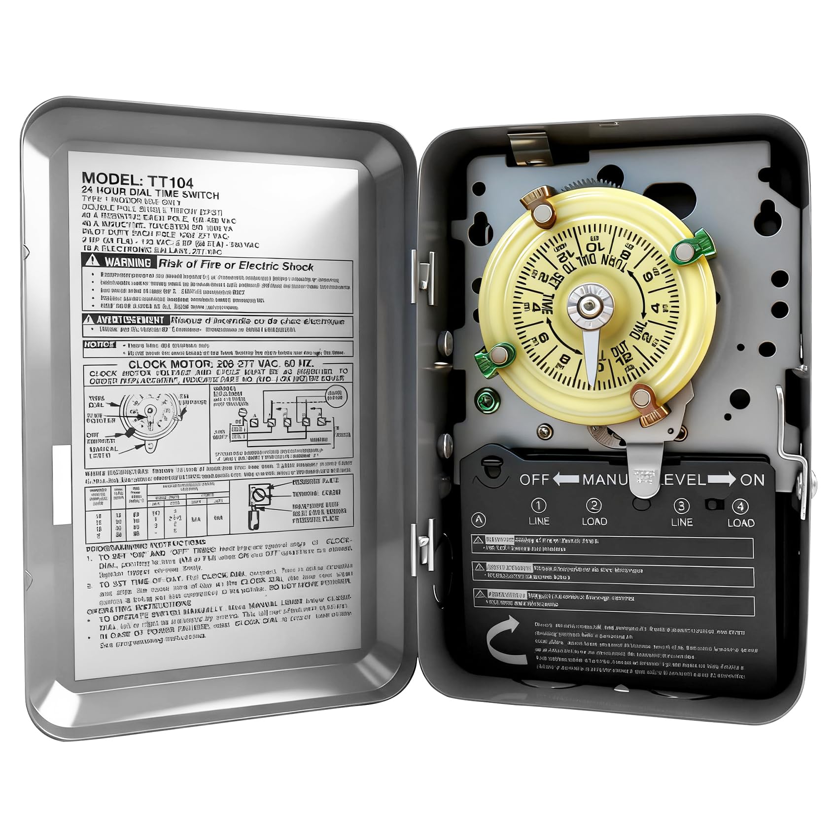 Amazon.com: T104 Mechanical Timer Switch, 208–277 VAC 40 Amp,Pool