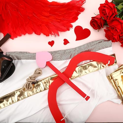 Miniatura 3 de 13 piezas de disfraz de Cupido de San Valentín para hombre con accesorio de Cupido plumas alas de ángel cinturón de hombro cinturón de cintura