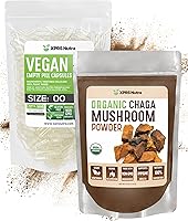 Vista 1 de XPRS Nutra Polvo de chaga orgánico de 8 onzas con tamaño 00 cápsulas vacías preseparadas (500 unidades)