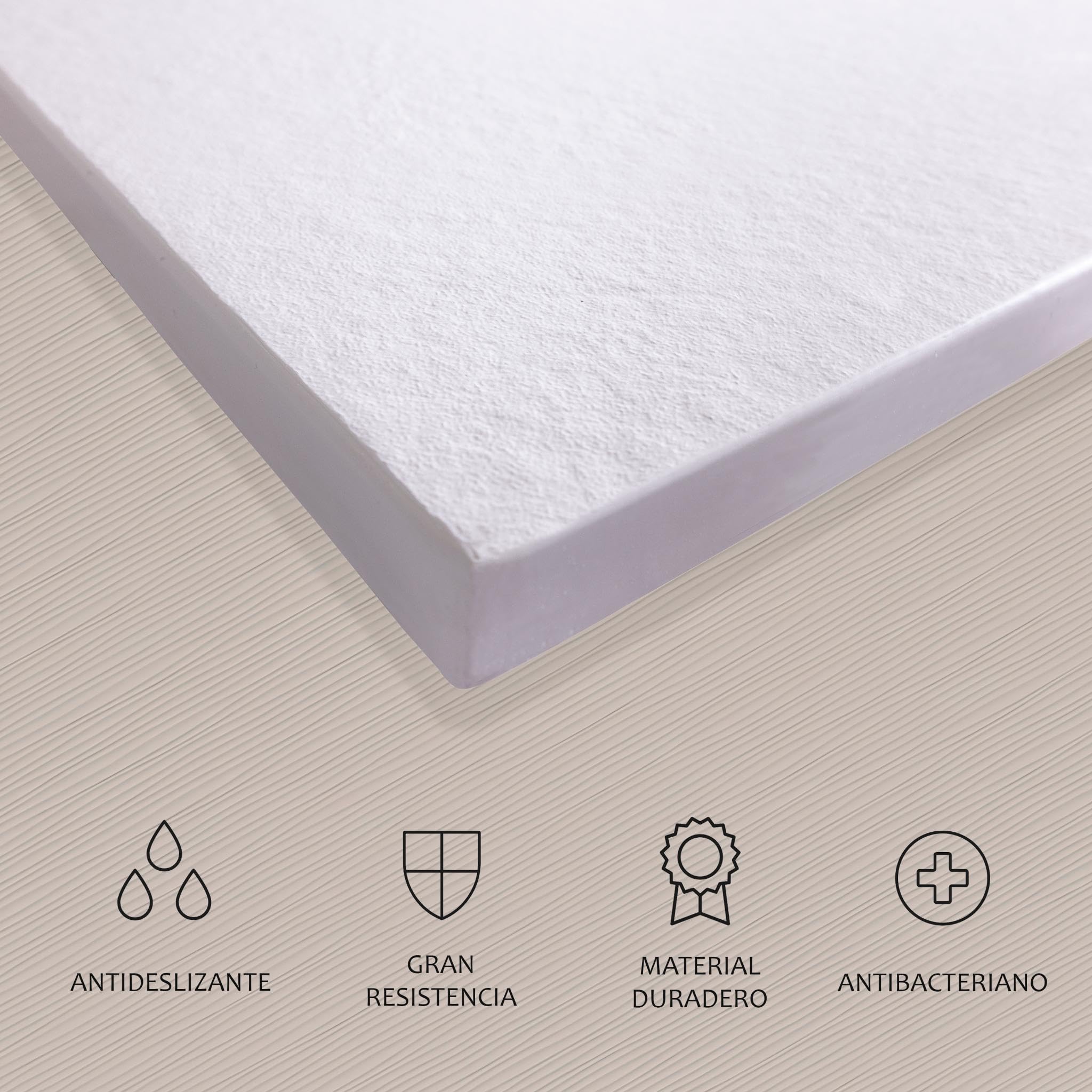 Plato de Ducha Antideslizante 70x160cm - Plato Ducha Resina Resistente a Agentes Químicos - Plato Ducha Antibacteriano - Incluye Rejilla Desagüe Ducha y Válvula Sifón - Color Beige