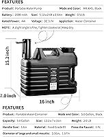 Vista 2 de Portable 5 Gallon Water Jug with Automatic Touch Control Pump,Truly No Leakage Water Container with Spigot,Type-C Rechargeable Black Water Pump Gear