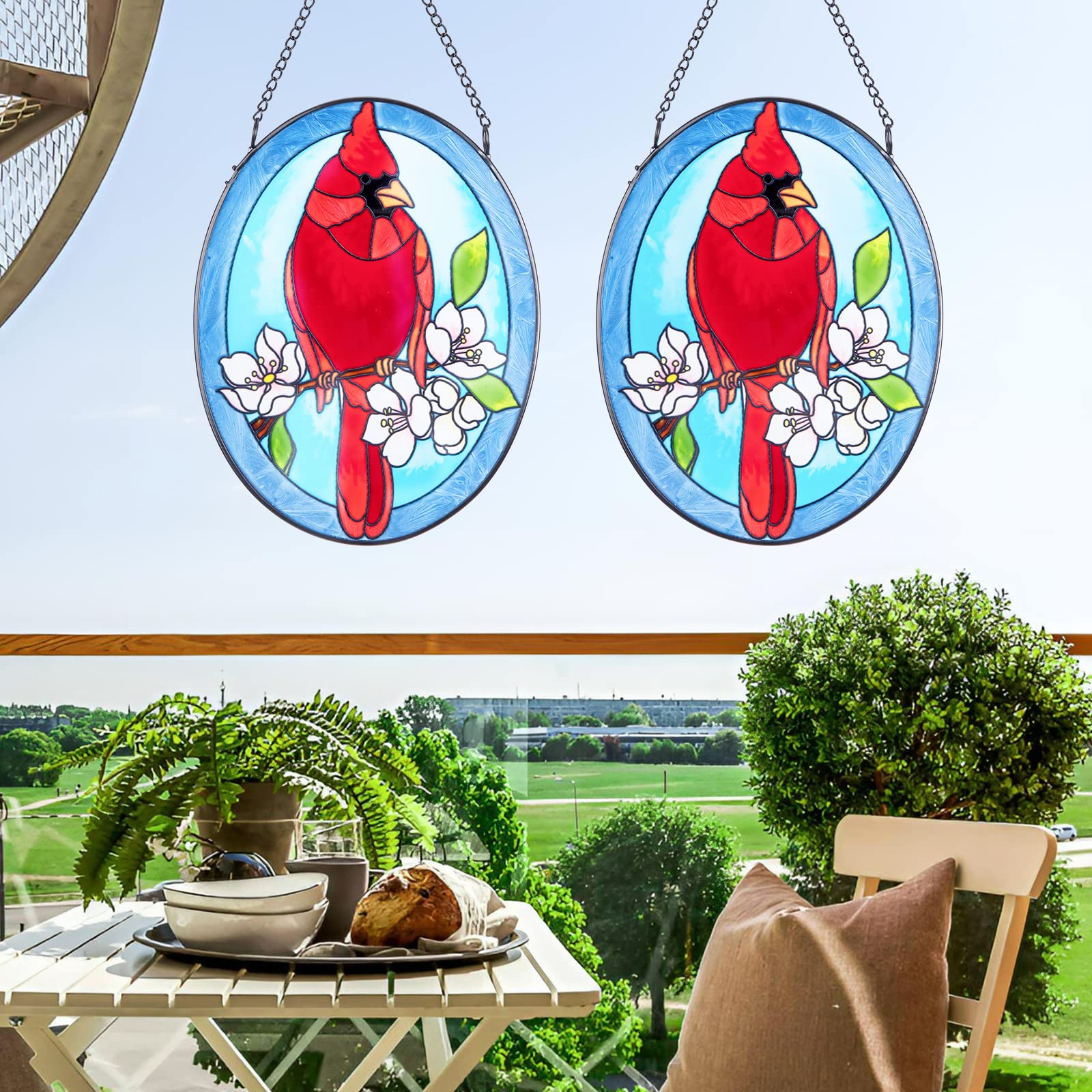 Buntglas-Fensterbehang Sonnenblume – 20 Cm Durchmesser, Mit Metallkette