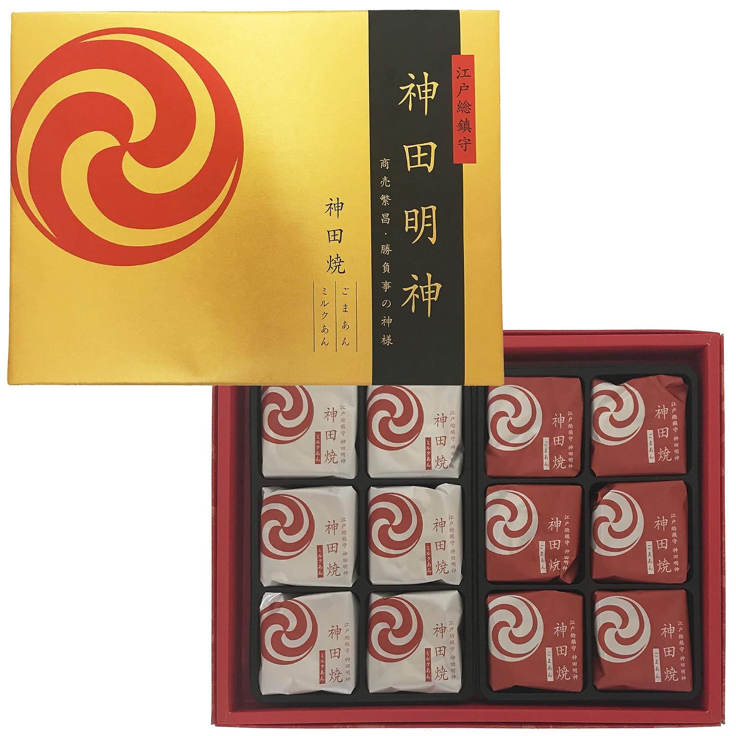 Shouei Kanda Myojin Kanda-yaki Milk An Sesame An Japanese Sweets Souvenir (12 pieces)