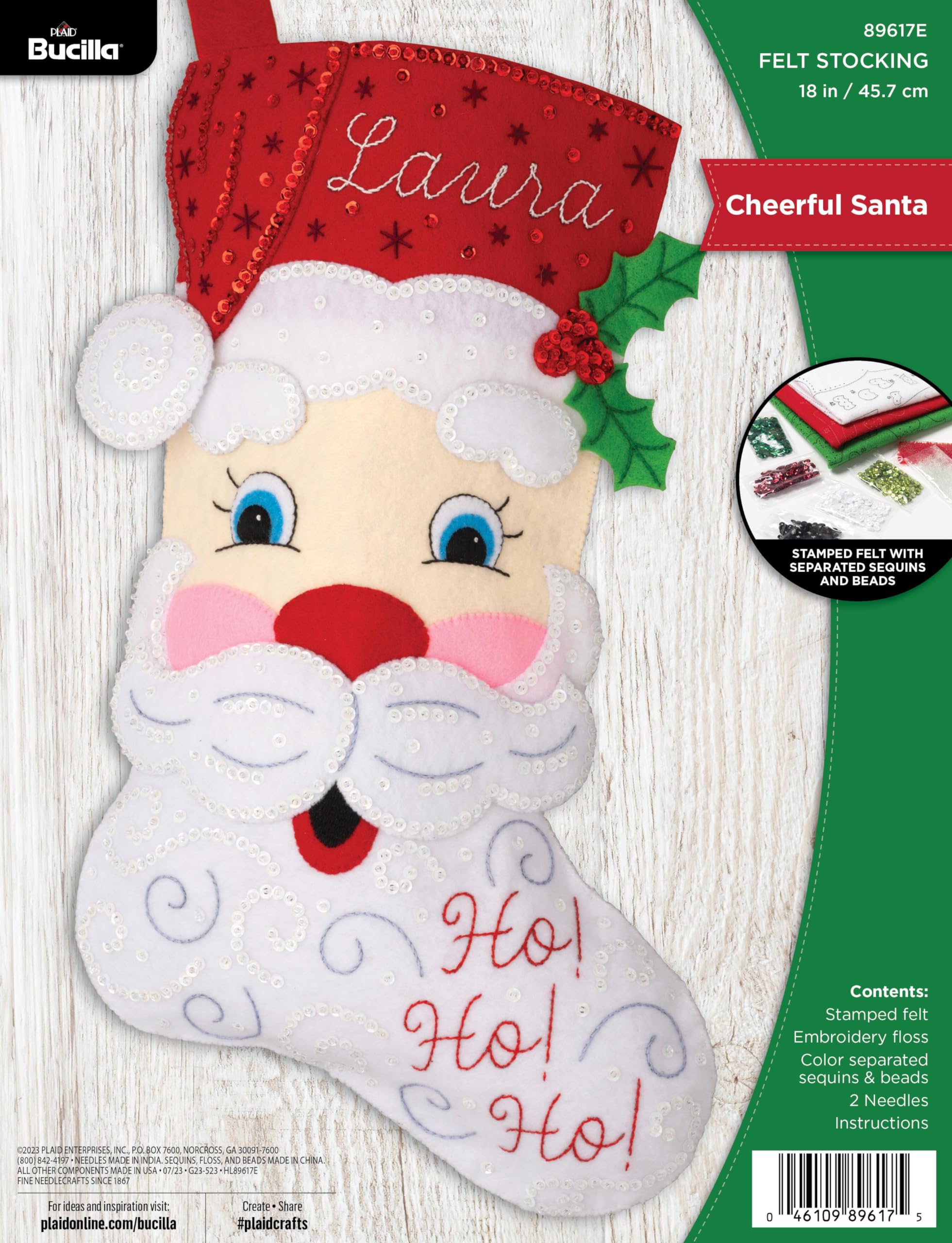 Bucilla, Cheerful Santa, Felt Applique 18