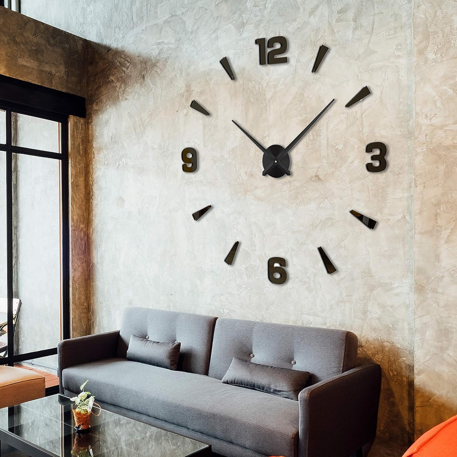 Inlera Diy Wall Clock - Diy Large Wall Clock 3D Sticker Home Office Decor 3D Wall Clock (Adjustable Size) - Analog, Acrylic, Black (B0CG6G4H2J) Amazon Price History, Amazon Price Tracker