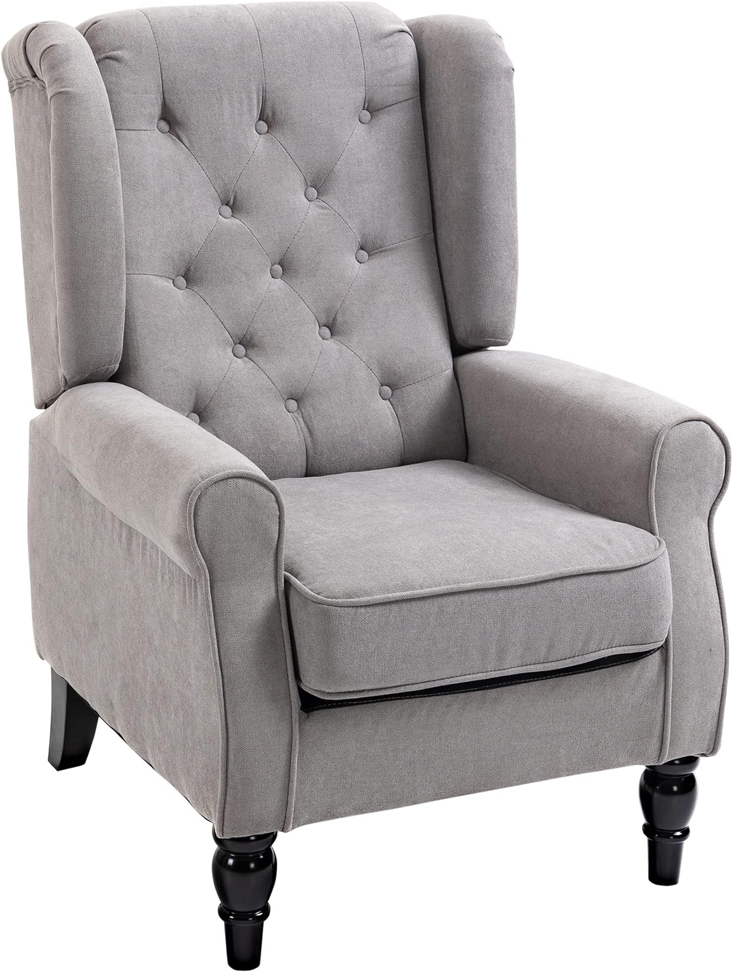 Retro Accent Chair, Wingback Armchair with Wood Frame Button