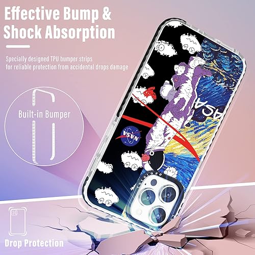 Miniatura 4 de Coralogo Funda para iPhone 13 Pro Max diseño de astronauta con diseño de dibujos animados lindos del espacio exterior para hombres diseño genial