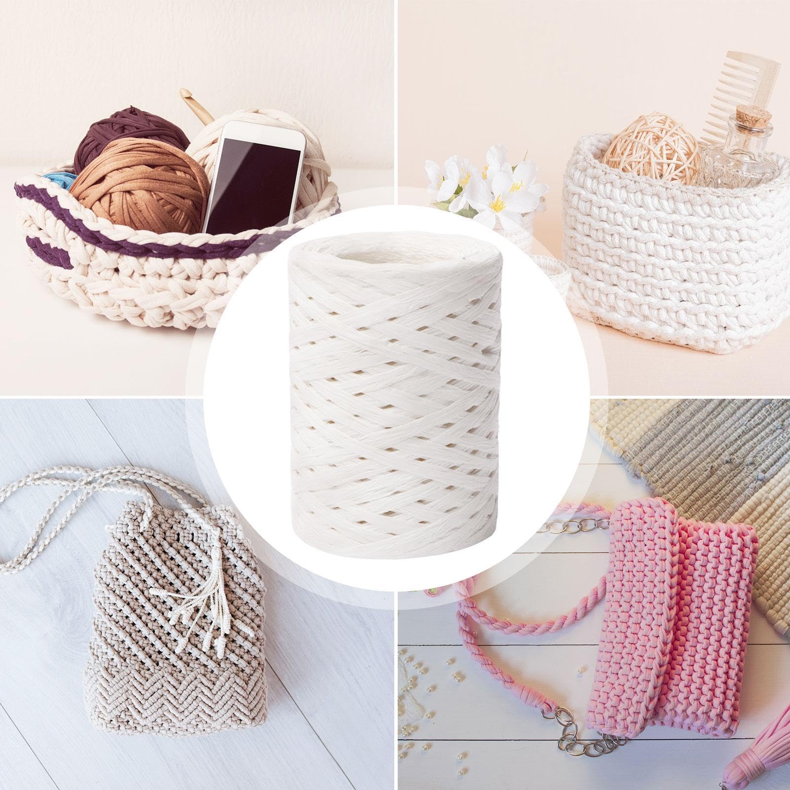 AOYEGIC Ruban De Raphia Naturel 200m - Cordon Emballage Pour Cadeaux, Artisanat Et Décoration