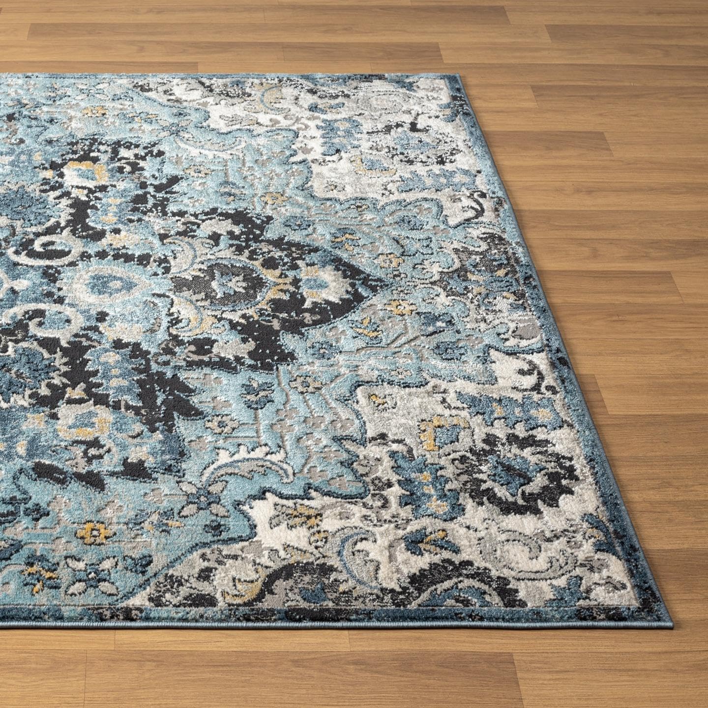 LUXE WEAVERS Moroccan Blue 6x9 Medallion Area Rug for Living Rooms