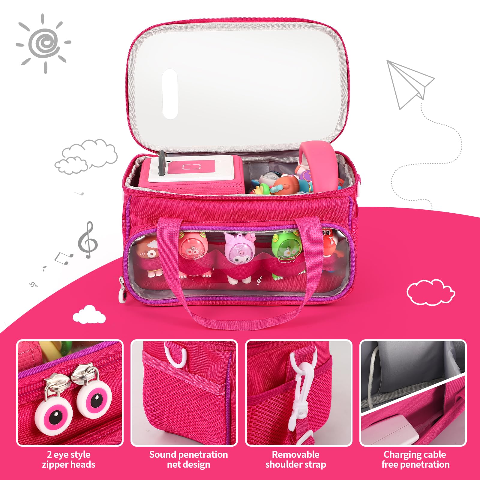Carrying Case for Toniebox Storage Carrier Bag for Tonie Characters with Shoulder Strap and Handle - Image 3