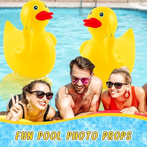 Miniatura 26 de Hungdao Paquete de 2 patos inflables gigantes de 4 pies, enorme pato de goma, pato, inflable, pato, piscina, piscina, decoración de fiesta