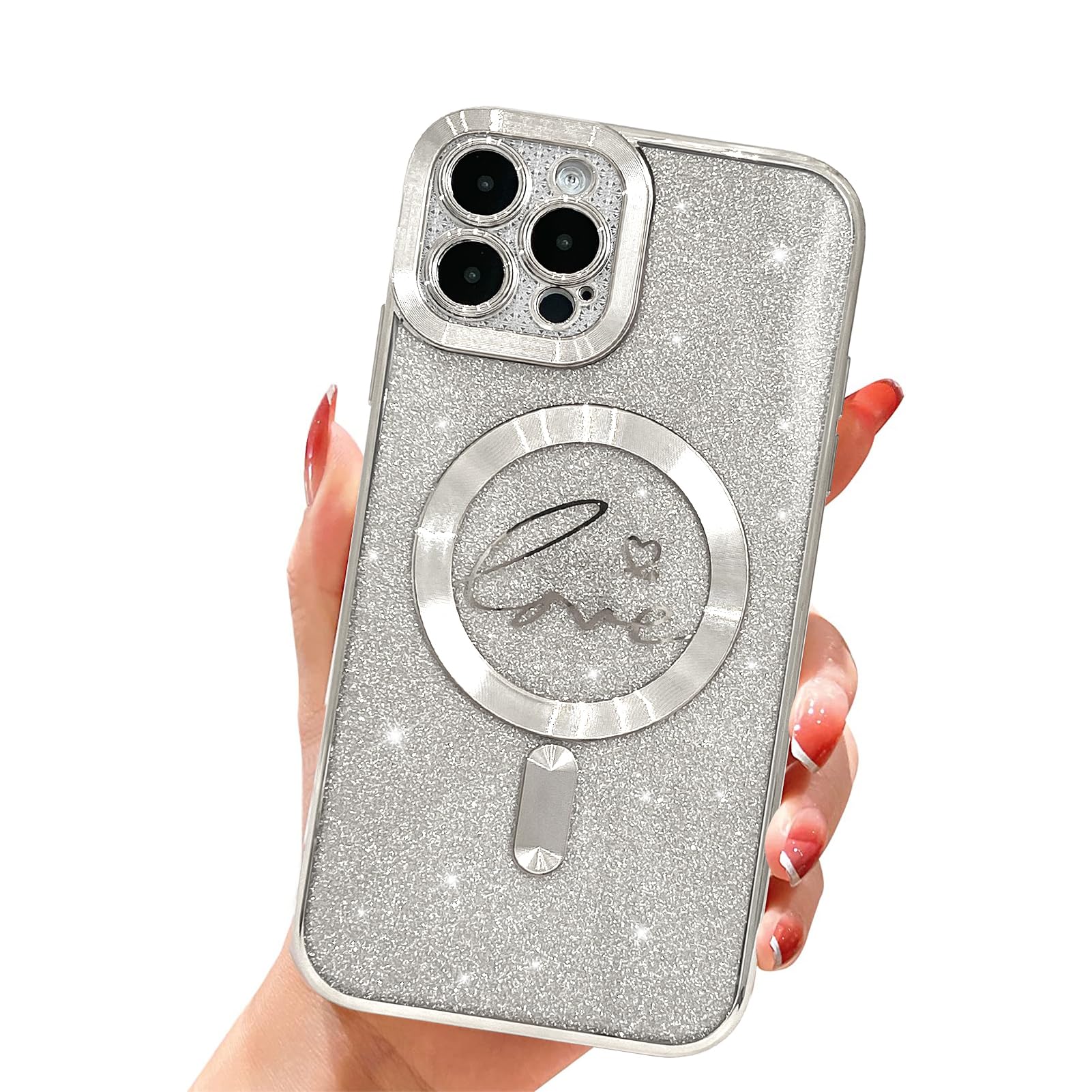 Amazon.com: Jefonha for iPhone 12 Pro Magnetic Glitter Clear Case