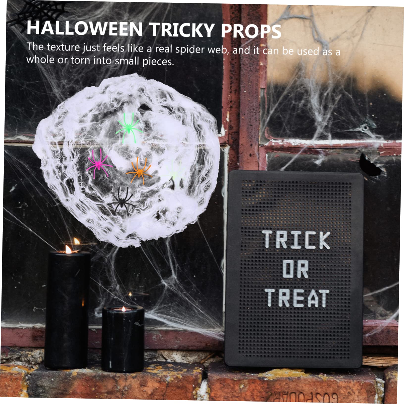 HANABASS 18sets Decorazioni Halloween Spaventose Ragnatele Estensibili Con Ragni Colorati Per Feste e Scene Terrificanti Casa Completo Per Creare Atmosfere Inquietanti