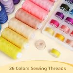 Coquimbo 72 PCS Sewing Machine Thread Kit, 36 Colors Threads with 36 Same Colors Prewound Bobbins, 400 Yard Polyester Sewing Supplies for Hand Sewing DIY & Emergency Home
