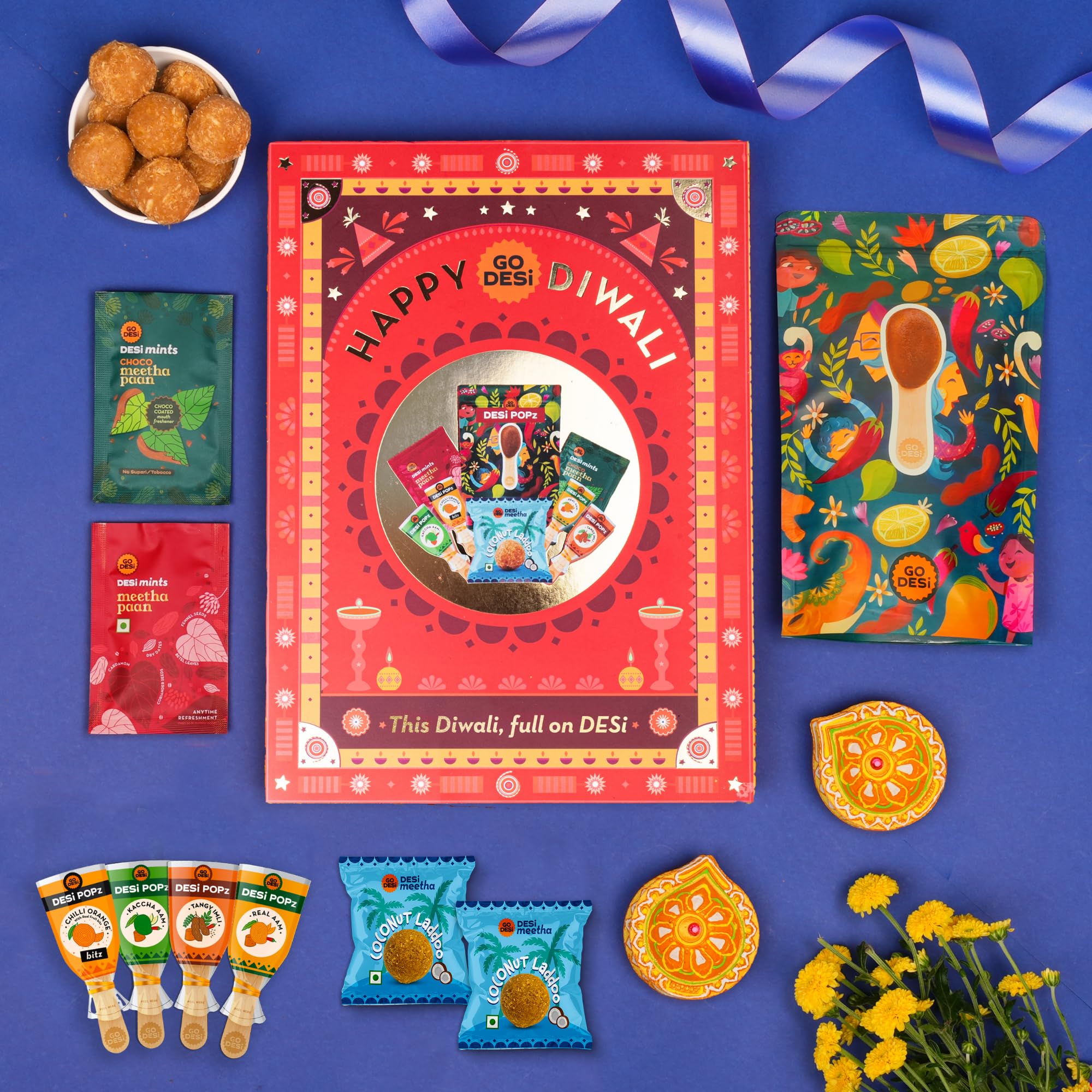 Shubh Diwali Gift Hamper, Value Pack, Bhai dooj gift for brother and sister, Coconut Ladoo, Diya, Meetha Paan, Diwali gifts for family and friends, Diwali gift hampers, Corporate gifts for employees, Diwali Decor, Sweets Indian Mithai 2