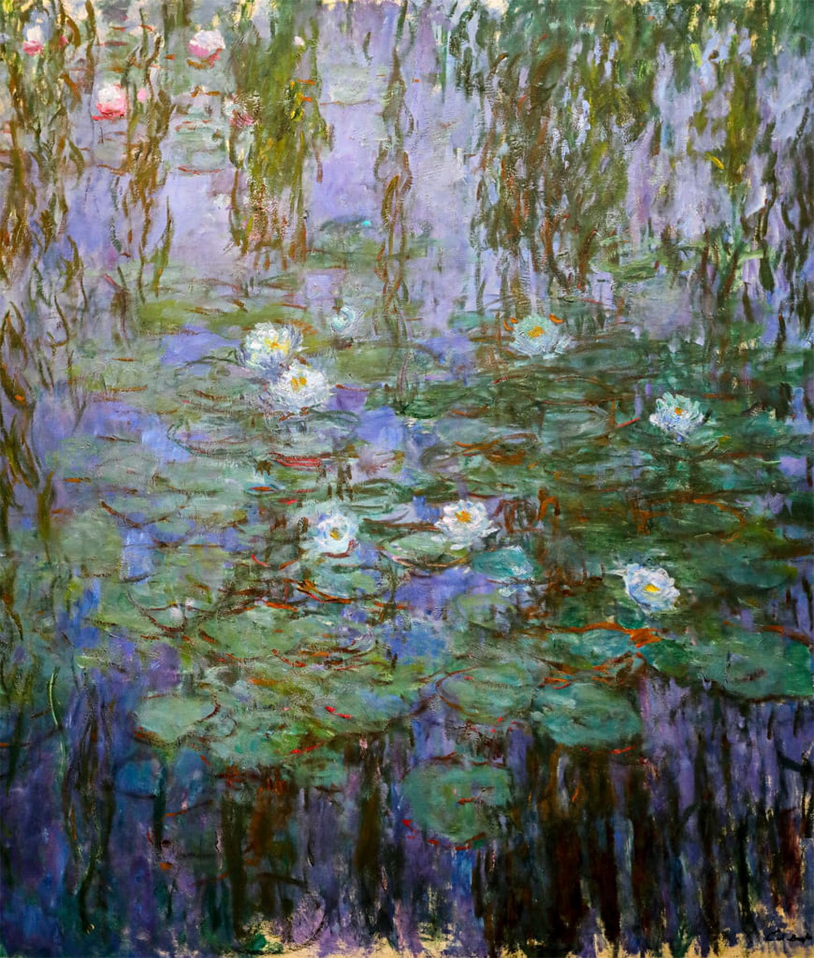 SERENDIPITP Vintage Wall Art Canvas Nordic Poster Canvas Print Picture Blue Water Lilies by Claude Monet Wall Art Poster for Home Decor 60x90cm