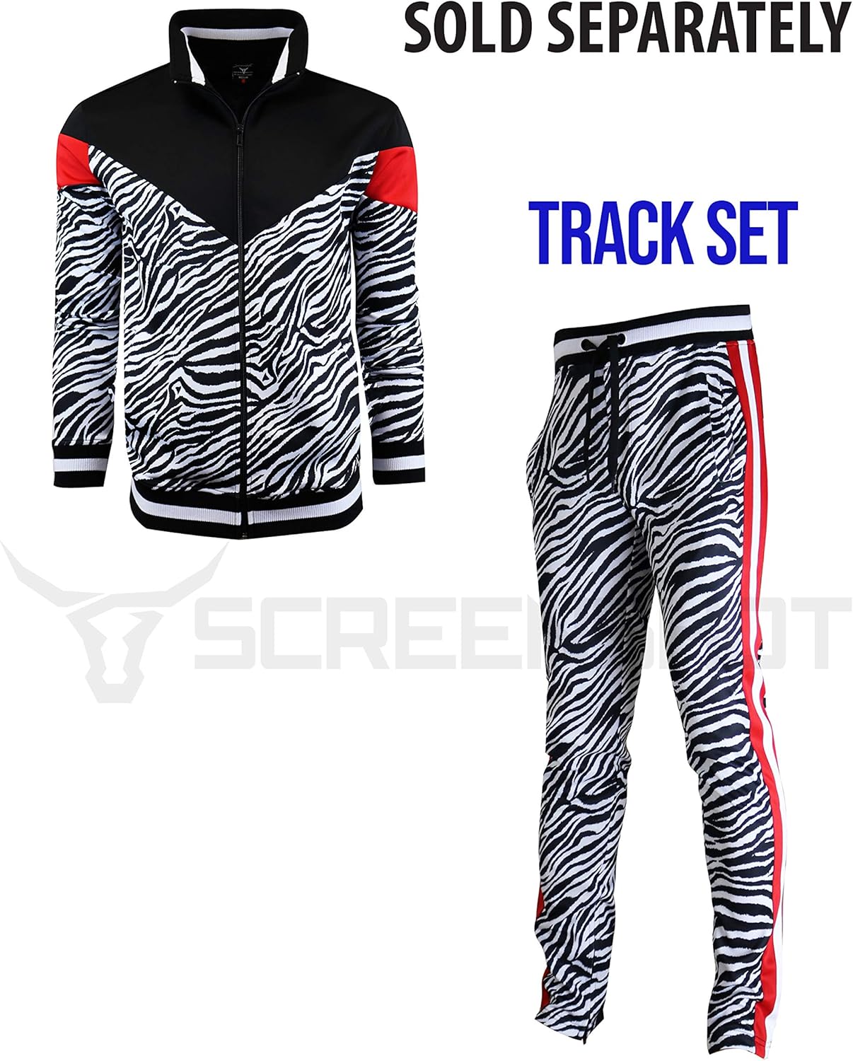 SCREENSHOT Mens Urban Hip Hop Premium Track Jacket - Slim Fit Side Taping Sportswear Urbanwear Streetwear Fashion Top - Image 4