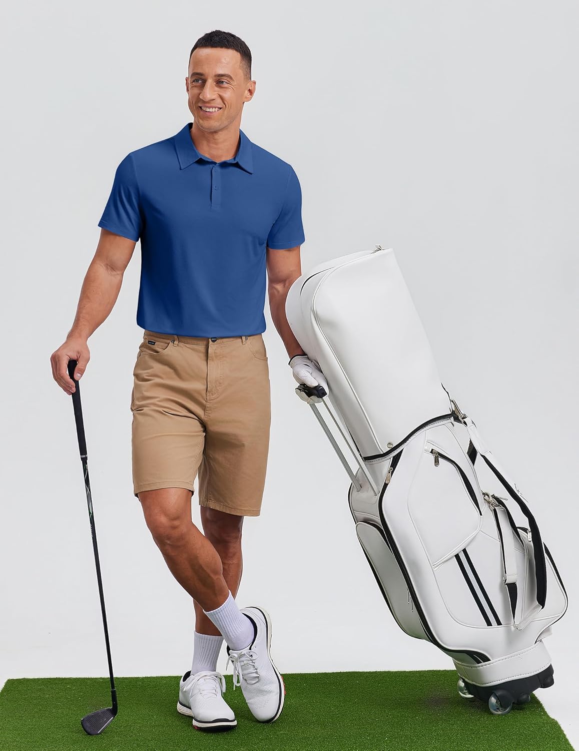 PINSPARK Mens Polo Shirt Performance Moisture Wicking Polo Shirts for Men UPF 50 Golf Shirts Quick Dry Casual Collared Shirt - Image 3