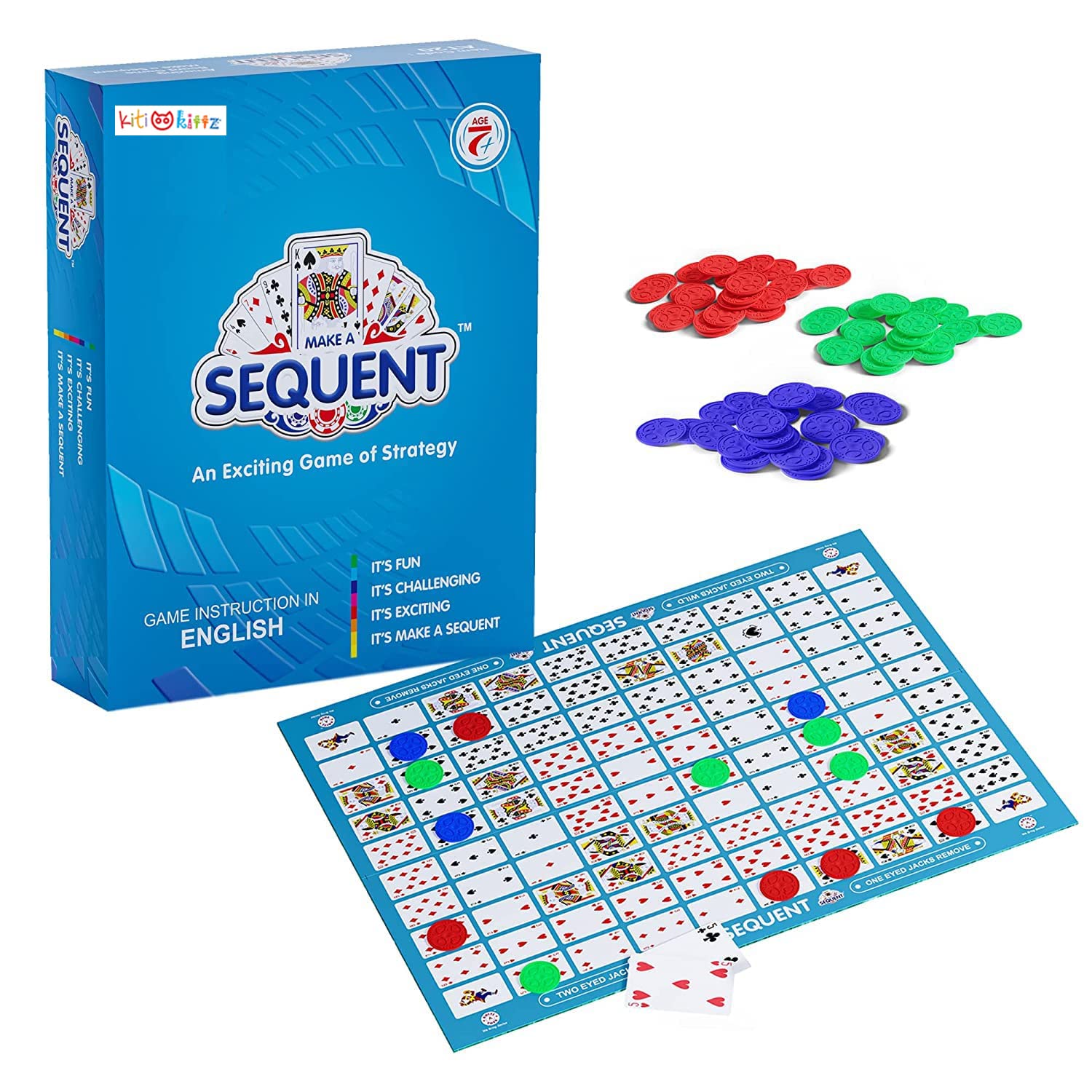 KITIKITTZ Exciting Family Fun Card Board Strategy Sequent Challenging Logic and Strategy Card Games (B09Z5ZY3YH) Amazon Price History, Amazon Price Tracker