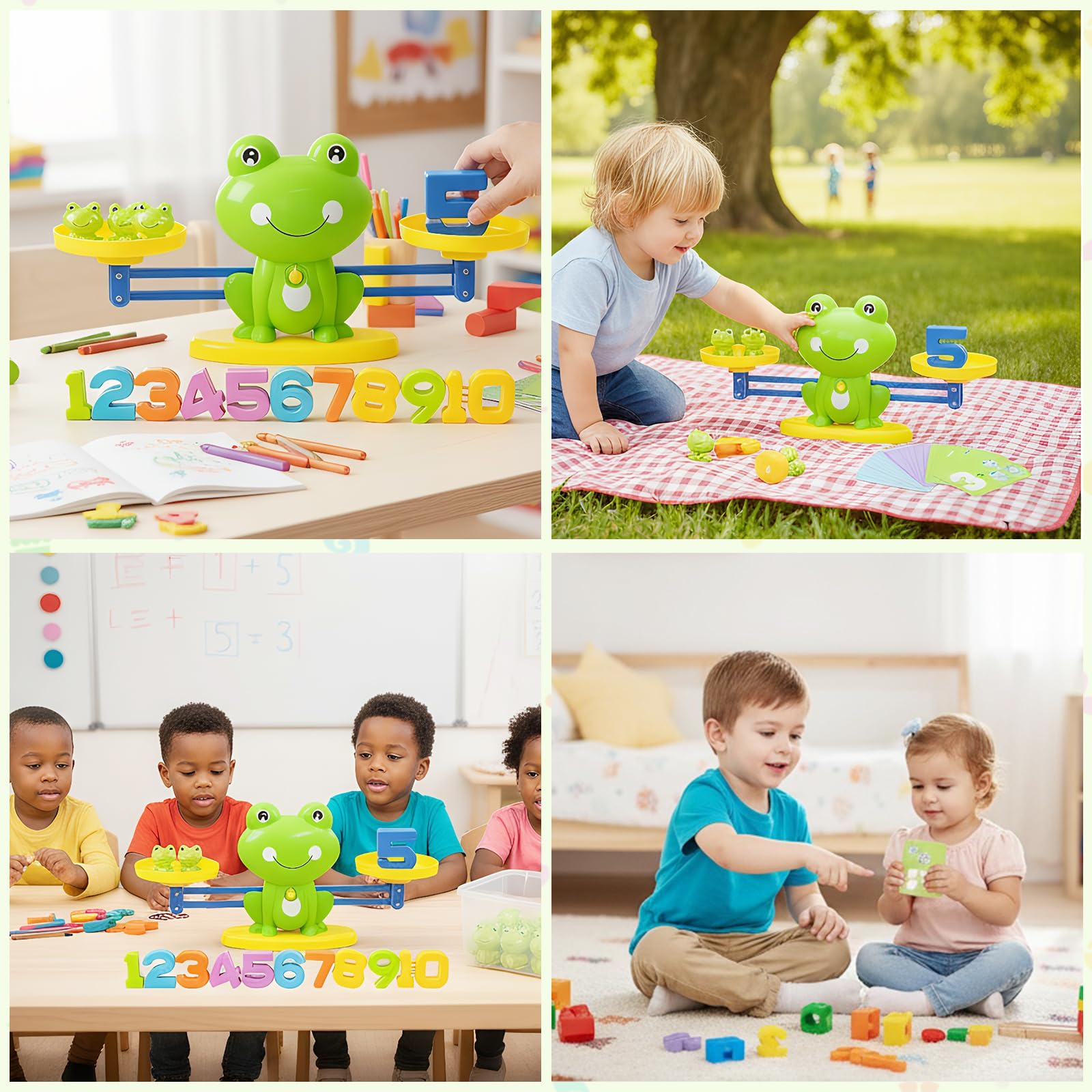 Giocattoli Educativi Montessori Bilancia Matematica Rana,Gioco di Apprendimento Numeri e Calcolo,Giochi Matematici per Bambini 5+ Anni,Giocattolo Didattico per Ragazzi e Ragazze