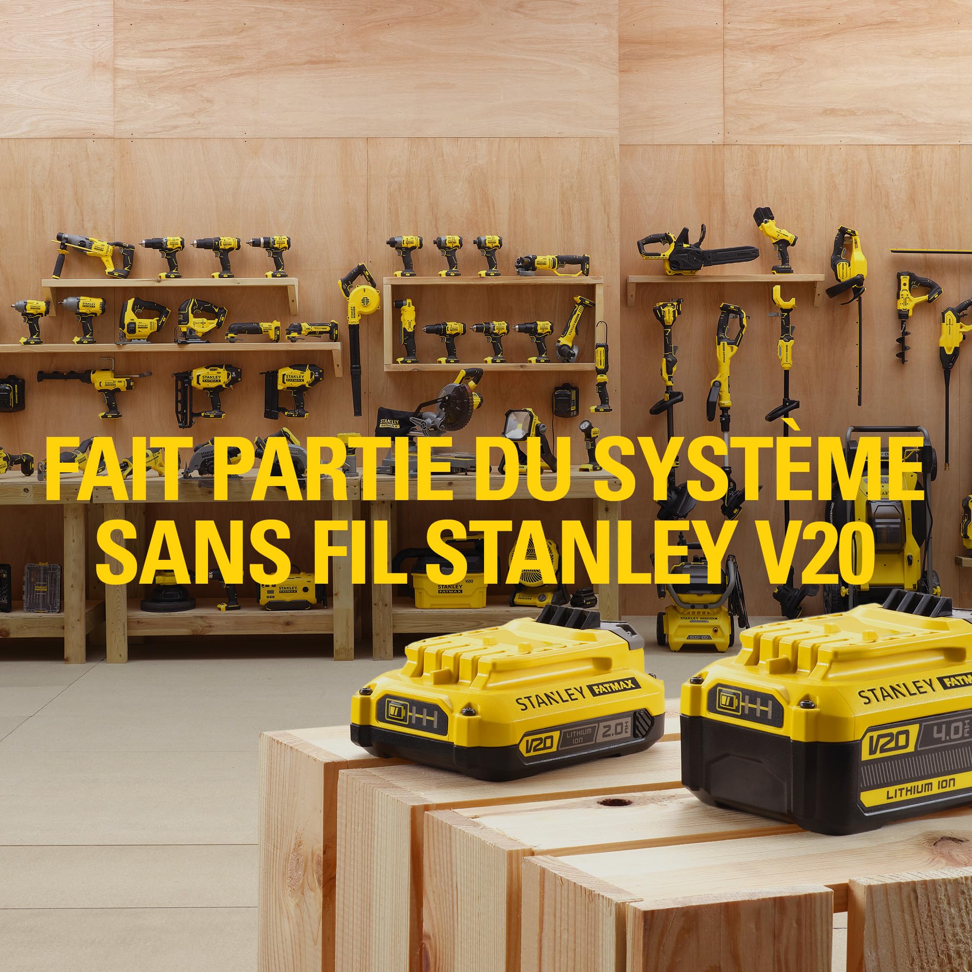 Stanley V20 Tondeuse à Gazon sans Fil 34 cm 18V 4Ah Li-Ion Brushless