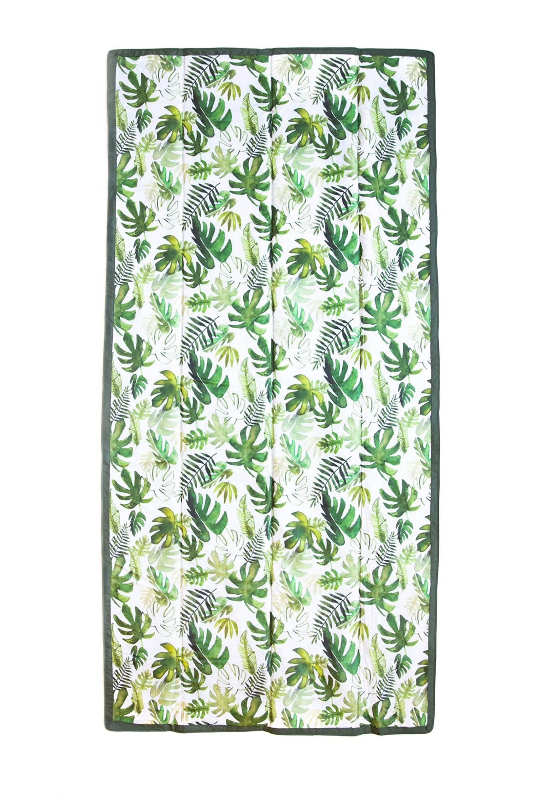 Little Unicorn 5'x10' XL Outdoor Family Picnic &amp; Beach Blanket | Durable &amp; Water-Resistant Fabric | Compact Fold &amp; Easily Wipes Clean | Zipper Pocket (Tropical Leaf)