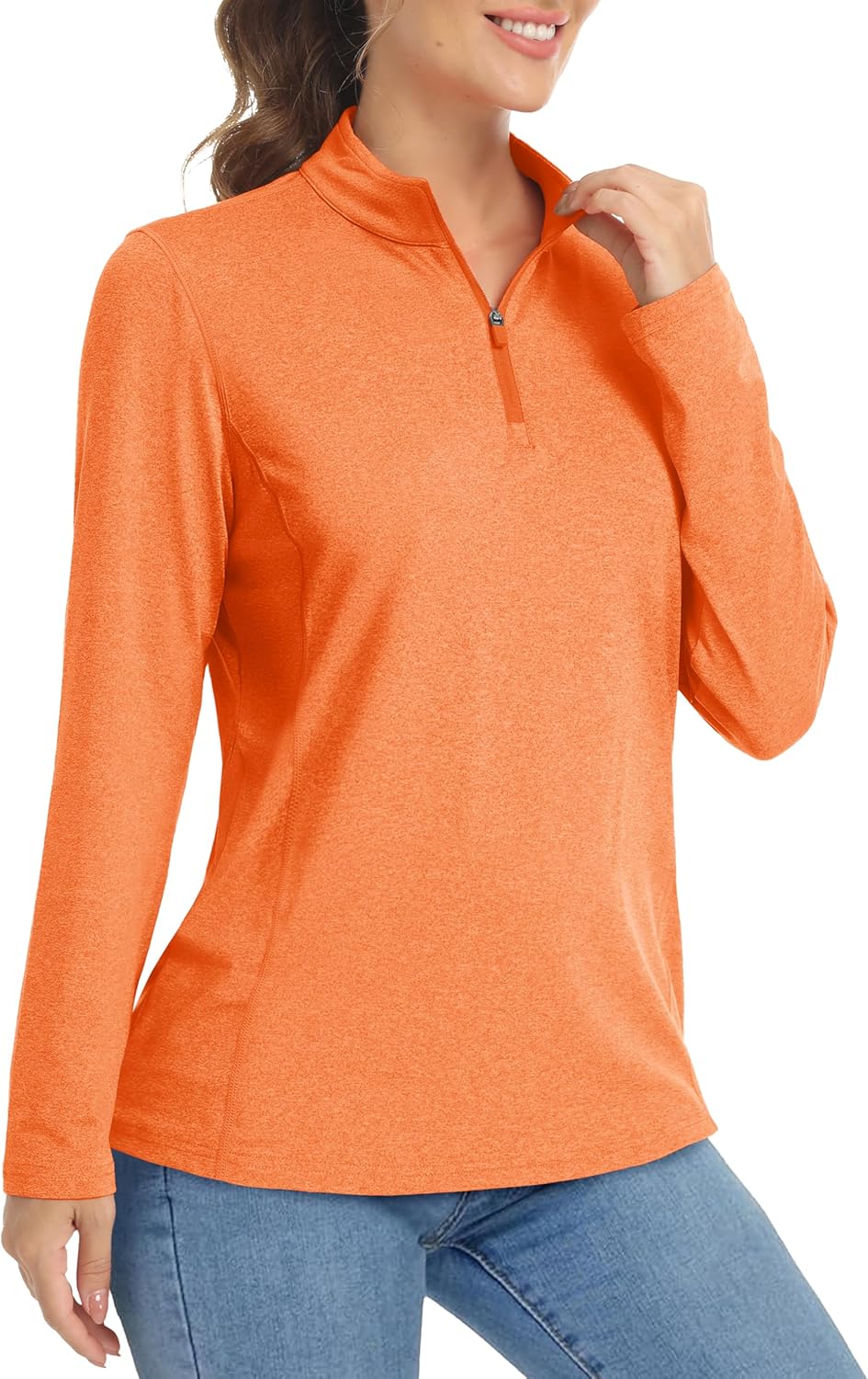 MAGCOMSEN Women's Long Sleeve Shirts 1/4 Zip Pullover UPF 50+ Sun Protection Quick Dry Hiking Athletic Workout Tops