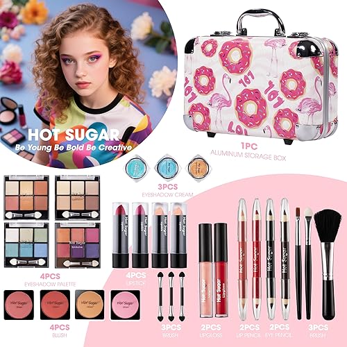 Miniatura 2 de Hot Sugar Juego de maquillaje todo en uno para adultos y niñas, kit completo de maquillaje para principiantes, incluye paleta de sombras de ojos,