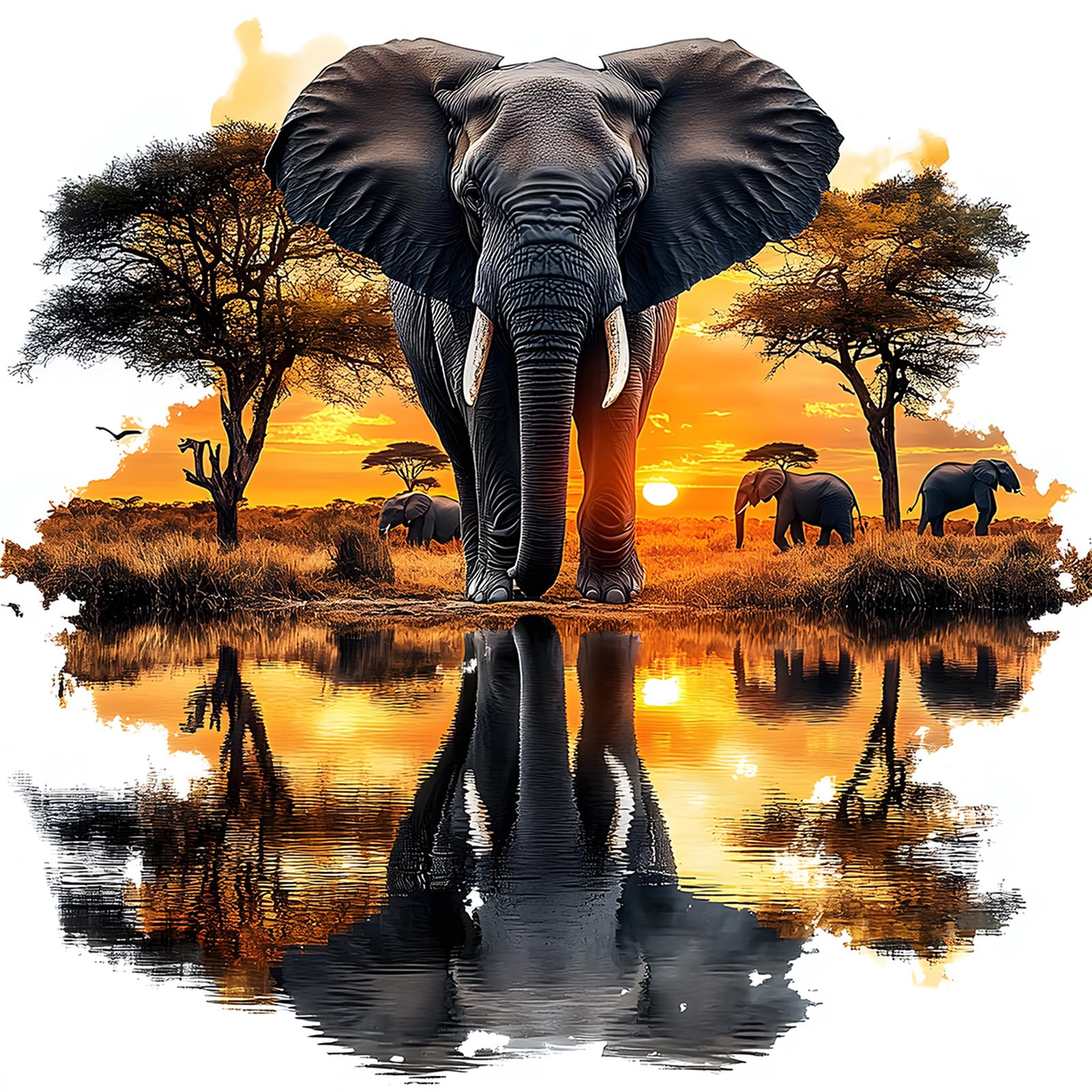 Peinture diamant pour adultes débutants MXJSUA kit complet éléphant 30 cm
