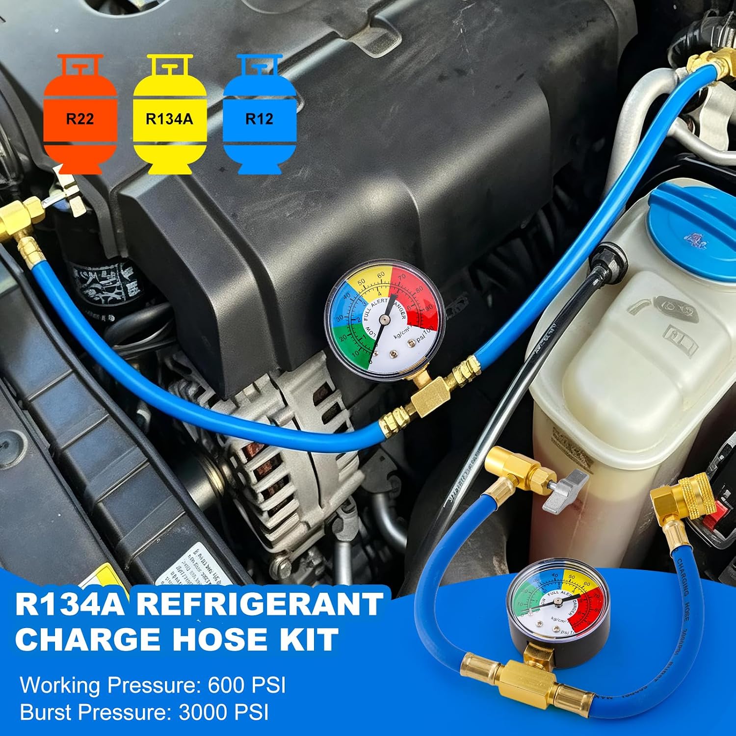 R134A Refrigerant Charge Hose Kit