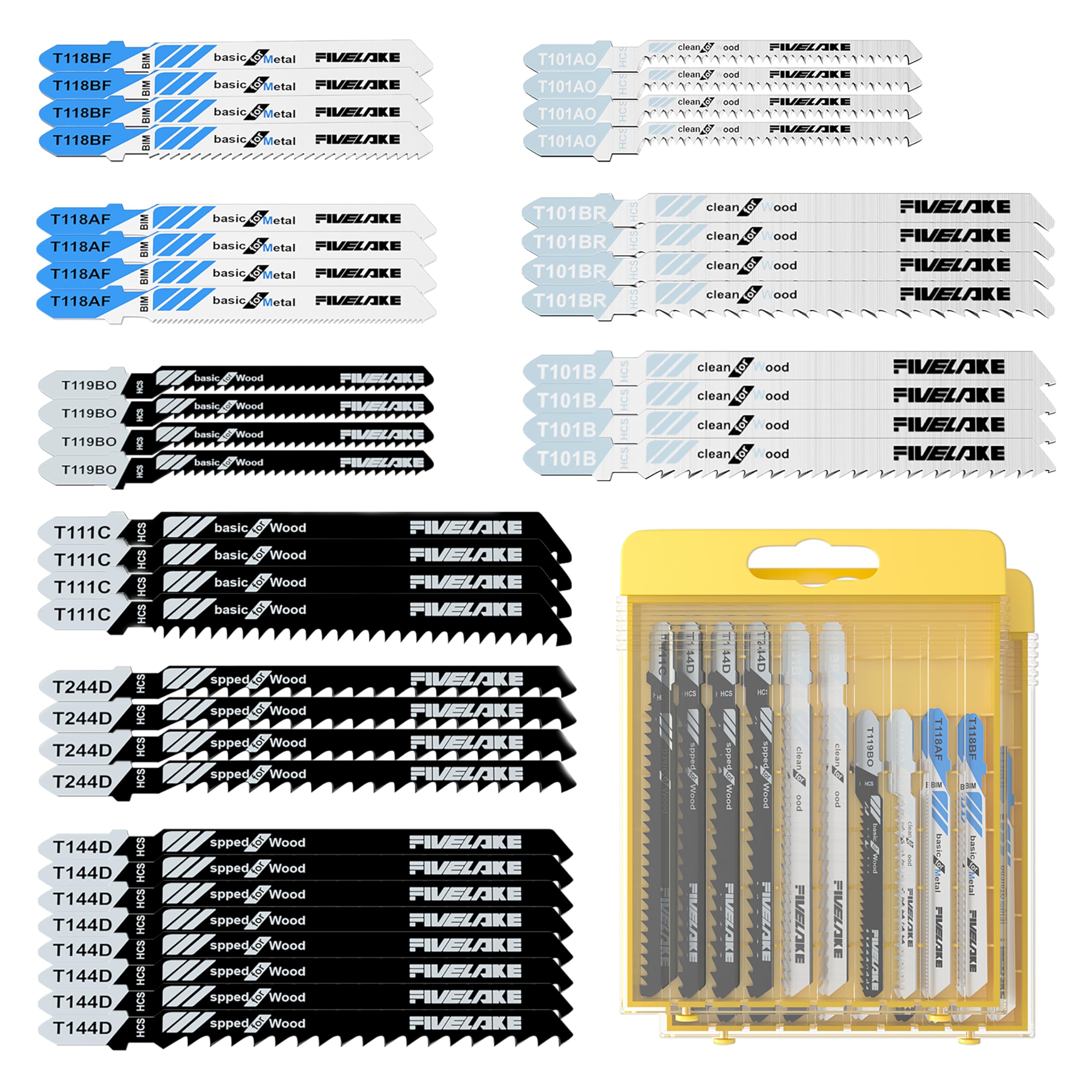 YOSIGHT Jigsaw Blades Set - 20 Pieces for Wood & Metal -8 YOSIGHT Jigsaw Blades Set - 20 Pieces for Wood & Metal -8