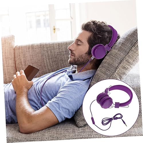 Miniatura 6 de Mikikit 2pcs Wired Music Headset Gift Purple Computer Sponge