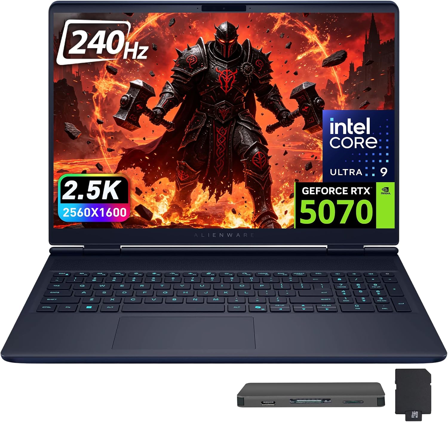 Alienware 16X Aurora 16" WQXGA 240Hz Gaming Laptop, Intel Ultra 9 275HX, GeForce RTX 5070, 32GB DDR5, 2TB Storage(1TB SSD+1TB Docking Station), Backlit Keyboard, Win 11 Pro, Interstellar Indigo