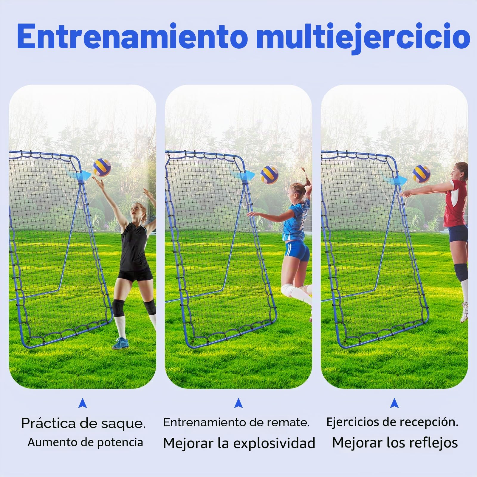 Red de Voleibol para Jardín, Portería Rebotador Fútbol 7×4 Ft, Portería de Pelota Voleibol Ajustable en Altura, Cosas de Fútbol Entrenamiento, Red para Balones de Pelota Tenis