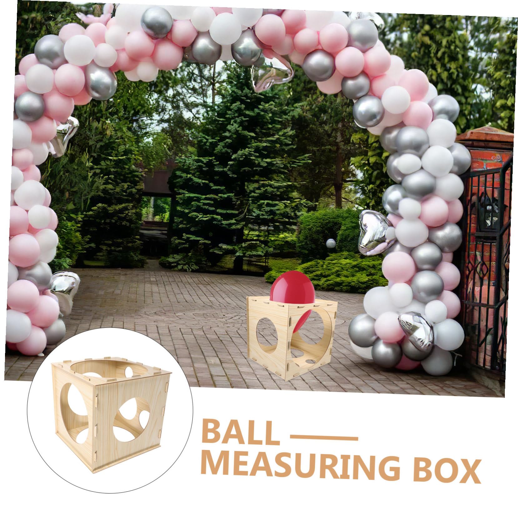 Mikinona Ballon Messbox Faltbares Messwerkzeug für Ballonbogen und Säulenständer Abnehmbare Box Robust für Geburtstag Hochzeit Shower Dekoration