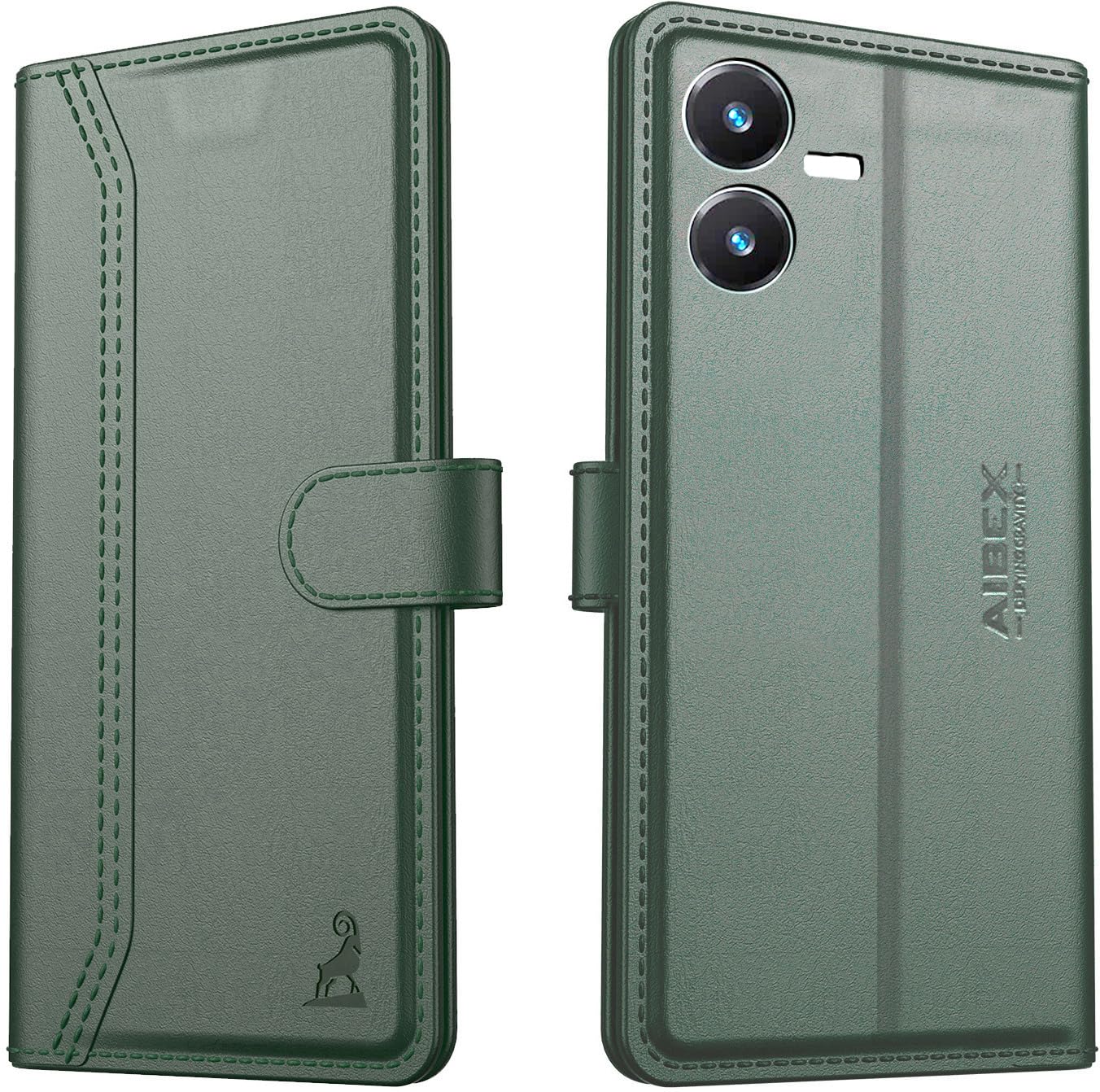 AIBEX ® Vivo Y22 Flip Cover Leather Finish | Inside TPU with Card Pockets | Wallet Stand | Complete Protection Flip Case Green (B0BGBKZF5X) Amazon Price History, Amazon Price Tracker