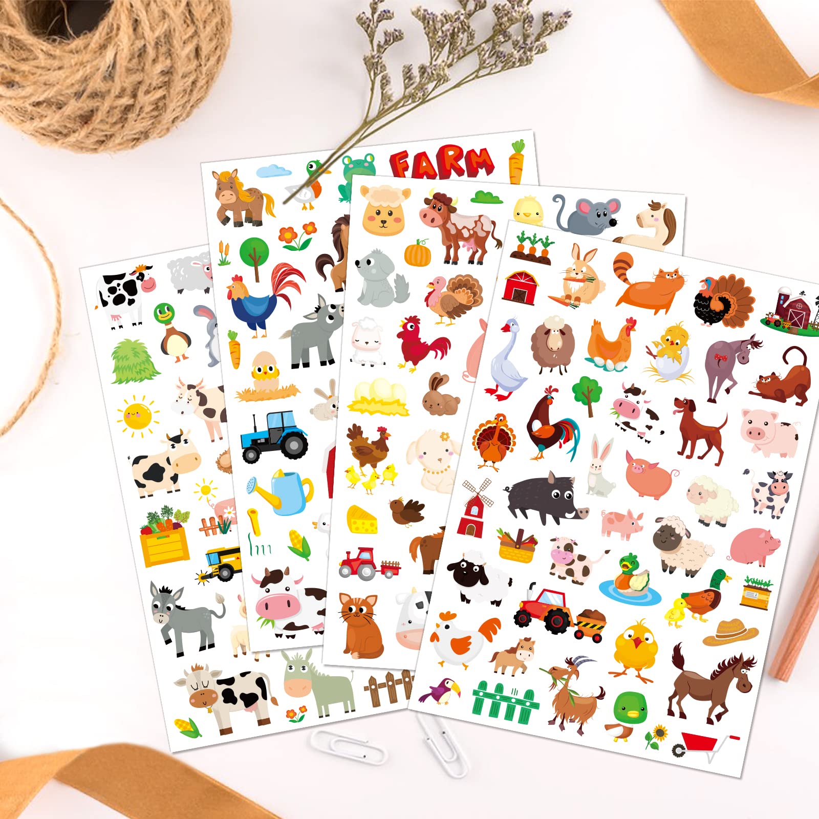 Snapklik.com : Farm Animal Stickers Cute Farm Barnyard Cow Sheep Horse ...