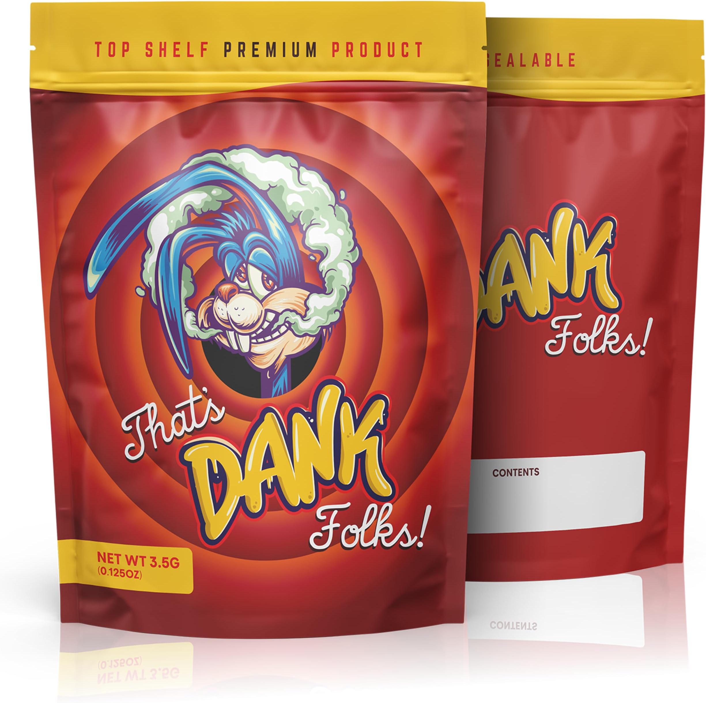 Dank - 100 x Aluminium Foil lined Mylar bags, Ziplock Storage Pouches, Baggies, Food or Craft Use (9.8cm x 13cm)
