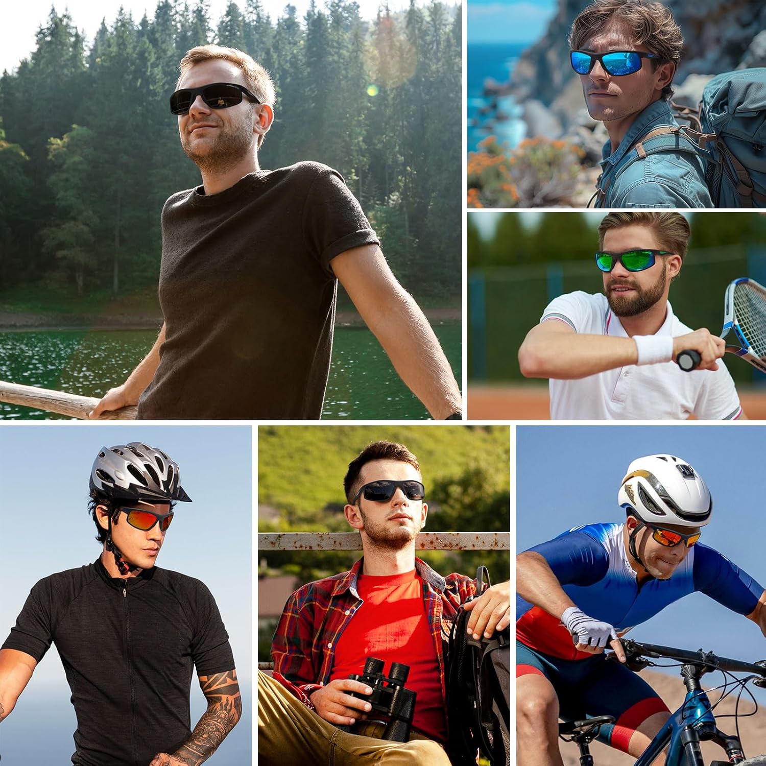 Sports Sunglasses for Men Women Polarized UV Protection Fishing Driving Cycling Bik Running Wrap Around Sun Glasses - Image 2