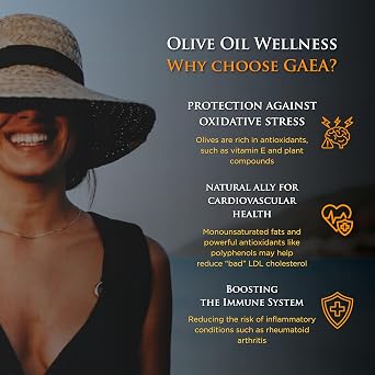 Gaea Kalamata Authentic Greek Extra Virgin Olive Oil 5L – Cold Pressed EVOO for Cooking, Salads, Dipping & Drizzling – Mediterranean Olive Oil – Large 5 Litre Tin