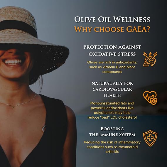 Gaea Kalamata Authentic Greek Extra Virgin Olive Oil 5L – Cold Pressed EVOO for Cooking, Salads, Dipping & Drizzling – Mediterranean Olive Oil – Large 5 Litre Tin