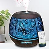 Roonbo Diffusers for Essential Oils Large Room 400ml,Essential Oil Diffuser for Home with R/C,Cool Mist Humidifiers for Bedroom,7 Colors Changed & 3 Mist Mode Waterless Auto Off for Decor Butterfly
