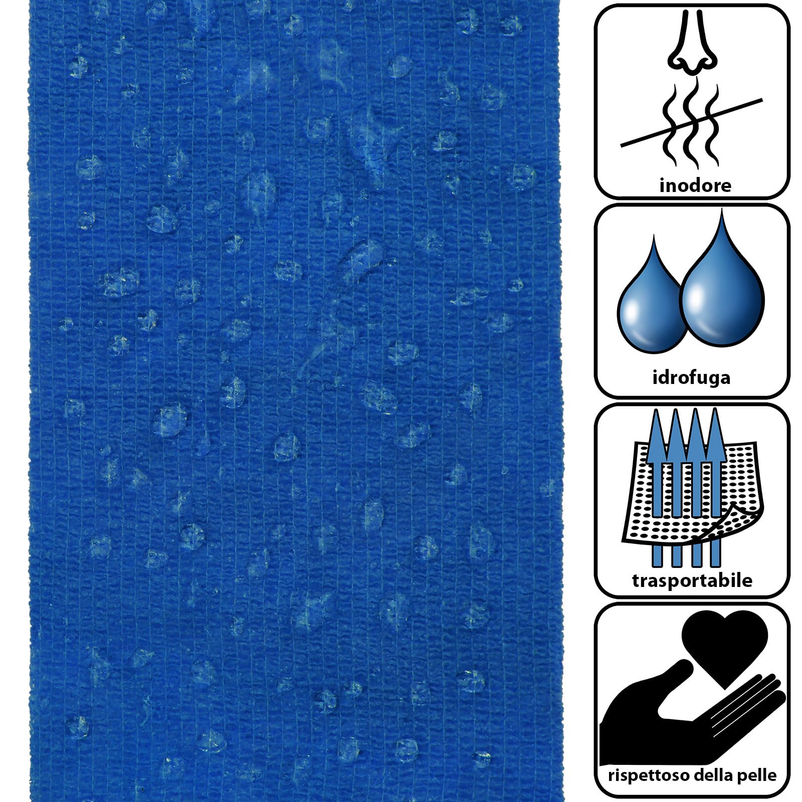 ALPIDEX 12 Rotoli Benda Adesiva 10 cm x 4,5 m Molti Colori Bendaggio Coesivo Fasciatura Personi Animali Garza Elastica Autoadesivo Cavalli Cani Umani, Colore:blu