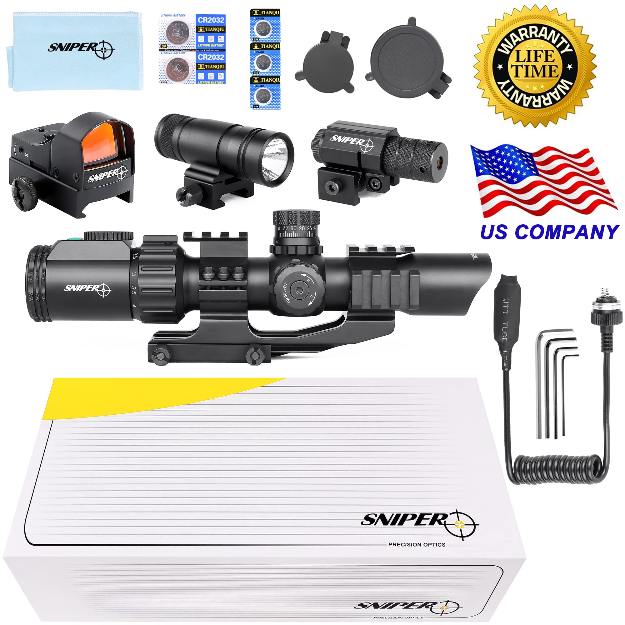 SNIPER LT1-4X28L SCOPE スコープ スナイパー Amazon.com : Sniper ST1-4X28 Rifle Scope Combo REDDOT