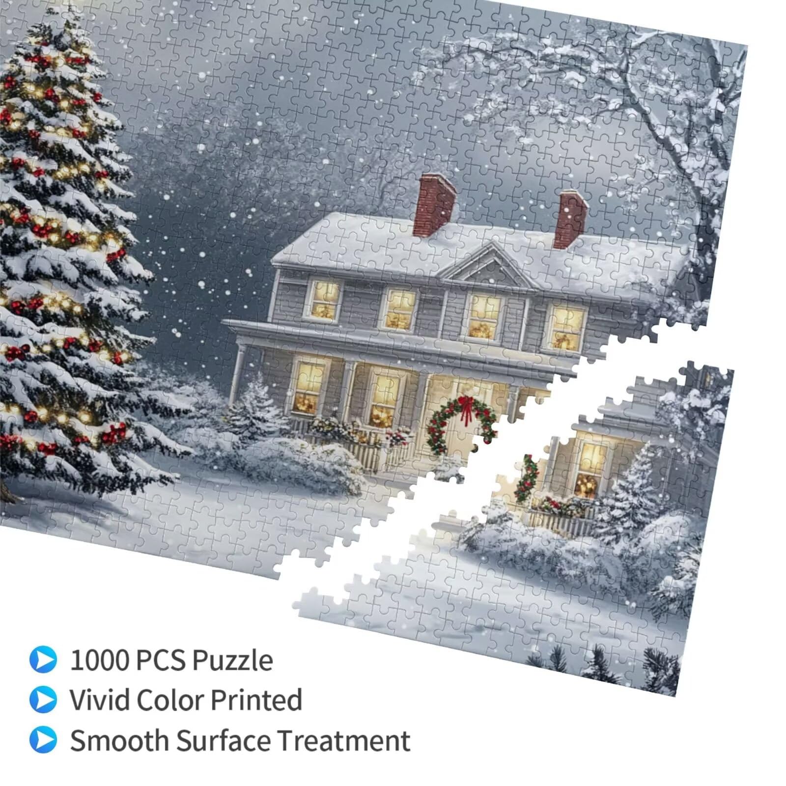 Puzzle 1500 elementów Puzzle Choinka DIY Krajobraz Układanka Dorośli Gra Wyzwanie-Początkujący Myślenie Gry i Zabawa - Nowoczesna Dekoracja Ścienna, Wyjątkowa Dekoracja Sypialnia Prezent Kobieta