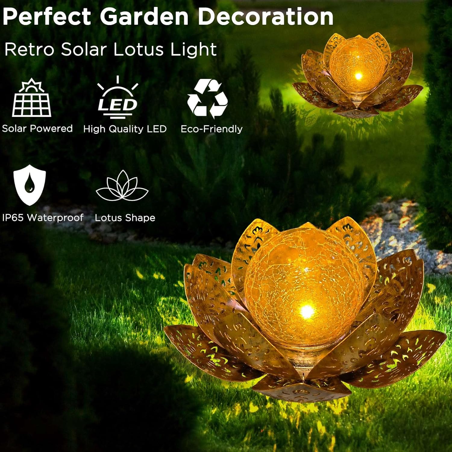 ORHOMELIFE Solar Lights Outdoor Garden, Outdoor Garden Lights Garden Ornaments Solar Powered IP65 Waterproof Decorative Lotus Ornaments for Lawn Patio Porch Flowerbed Pathway 3 81d8SkyJMGL. AC SL1500