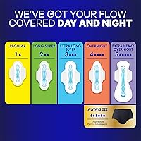 Vista 5 de Always Maxi Overnight Pads with Wings, Size 5, Extra Heavy Overnight, Unscented, 72 Count