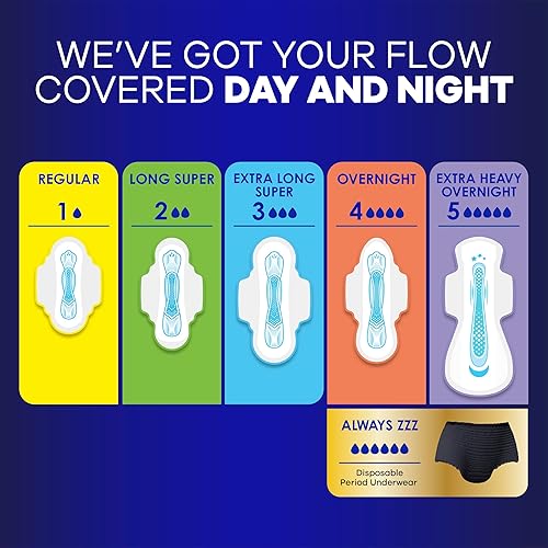 Miniatura 5 de Always Maxi Overnight Pads con alas, talla 5, extra pesado durante la noche, sin perfume, 72 unidades