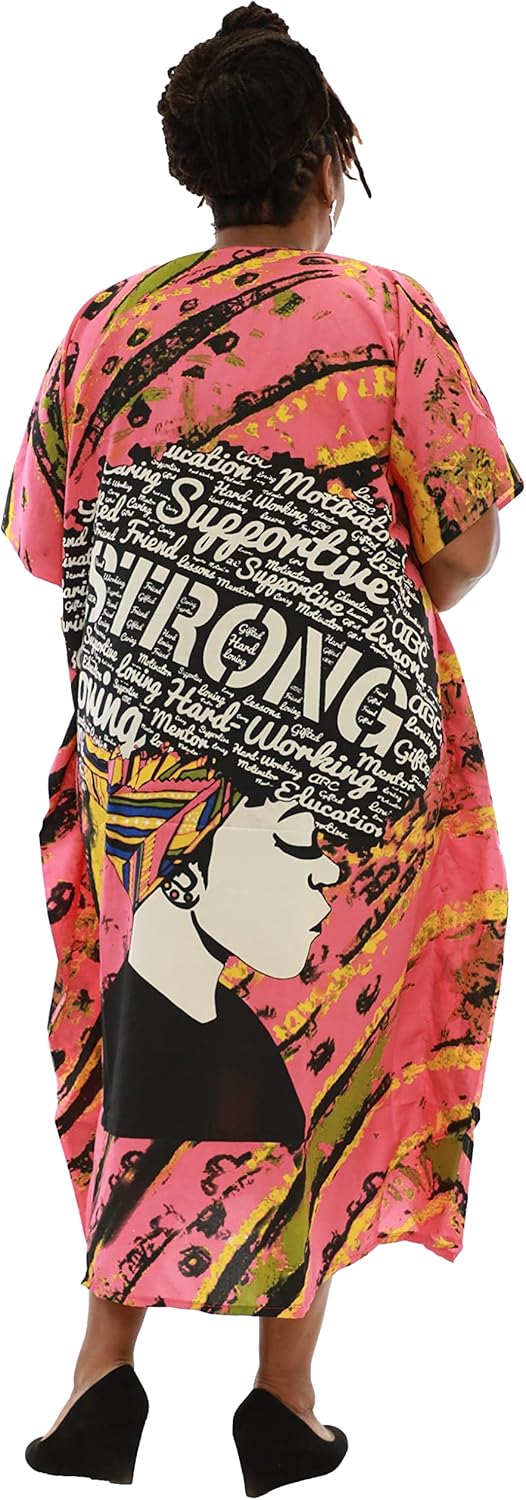 KARA CHIC BY NF Kaftan Dress African Print Loose-Fit Maxi Dresses For Beach, Casual wear, Lounge wear, Cover Up With Headwrap - Image 4